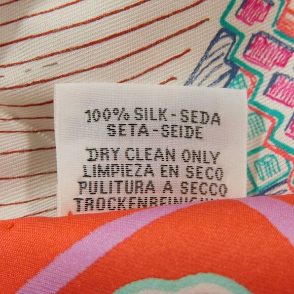 HERMES Red Silk Scarf - Picture 6 of 11